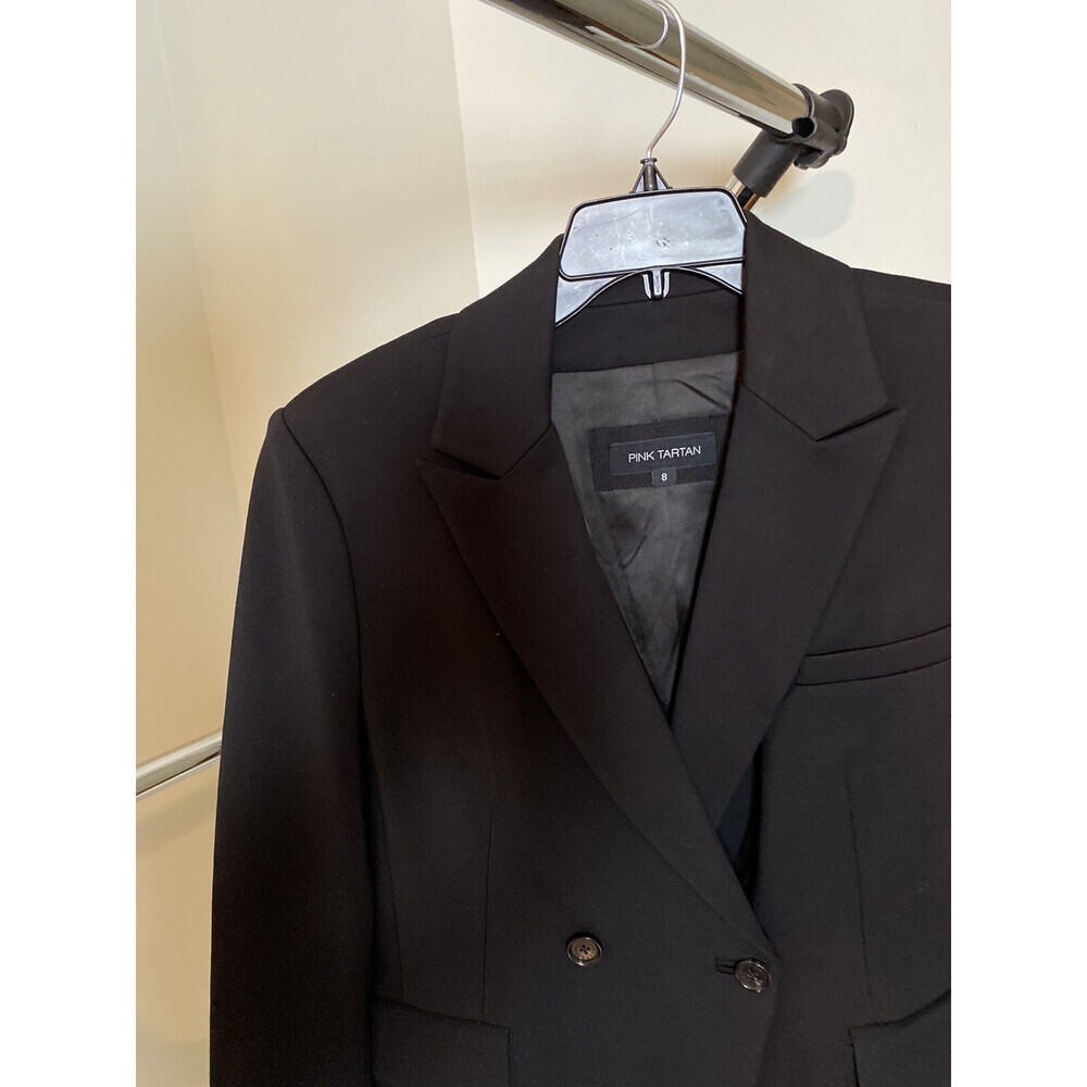 Pink Tartan Women's Ponte Double Breasted Blazer in Black Size 8 $799 - Picture 5 of 9